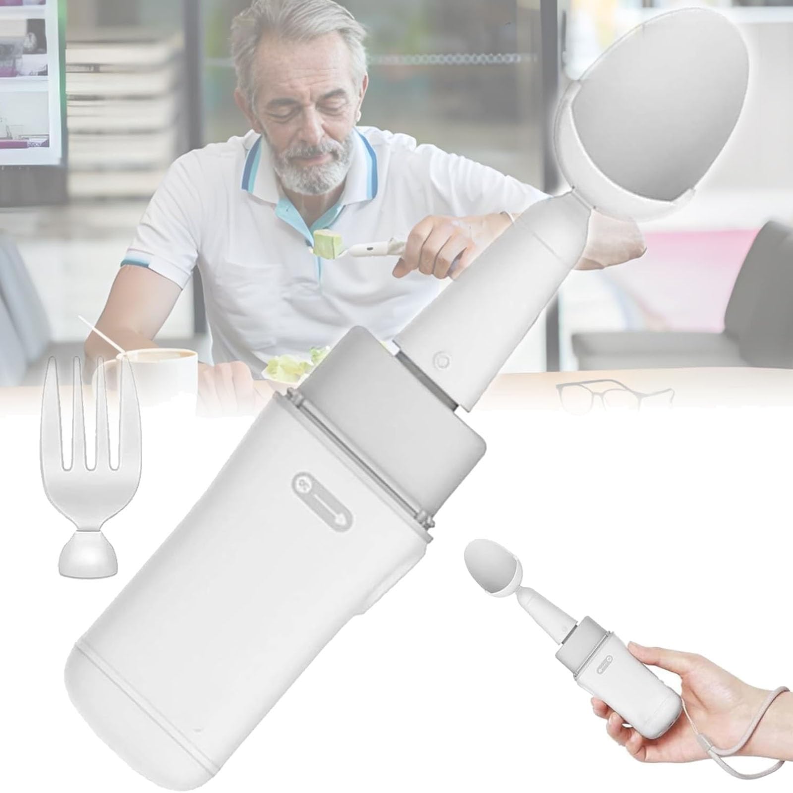 Cucchiaio adattivo per il Parkinson, assistenza in tempo reale e dati visivi, aiuto essenziale per il tremore per la cena degli anziani