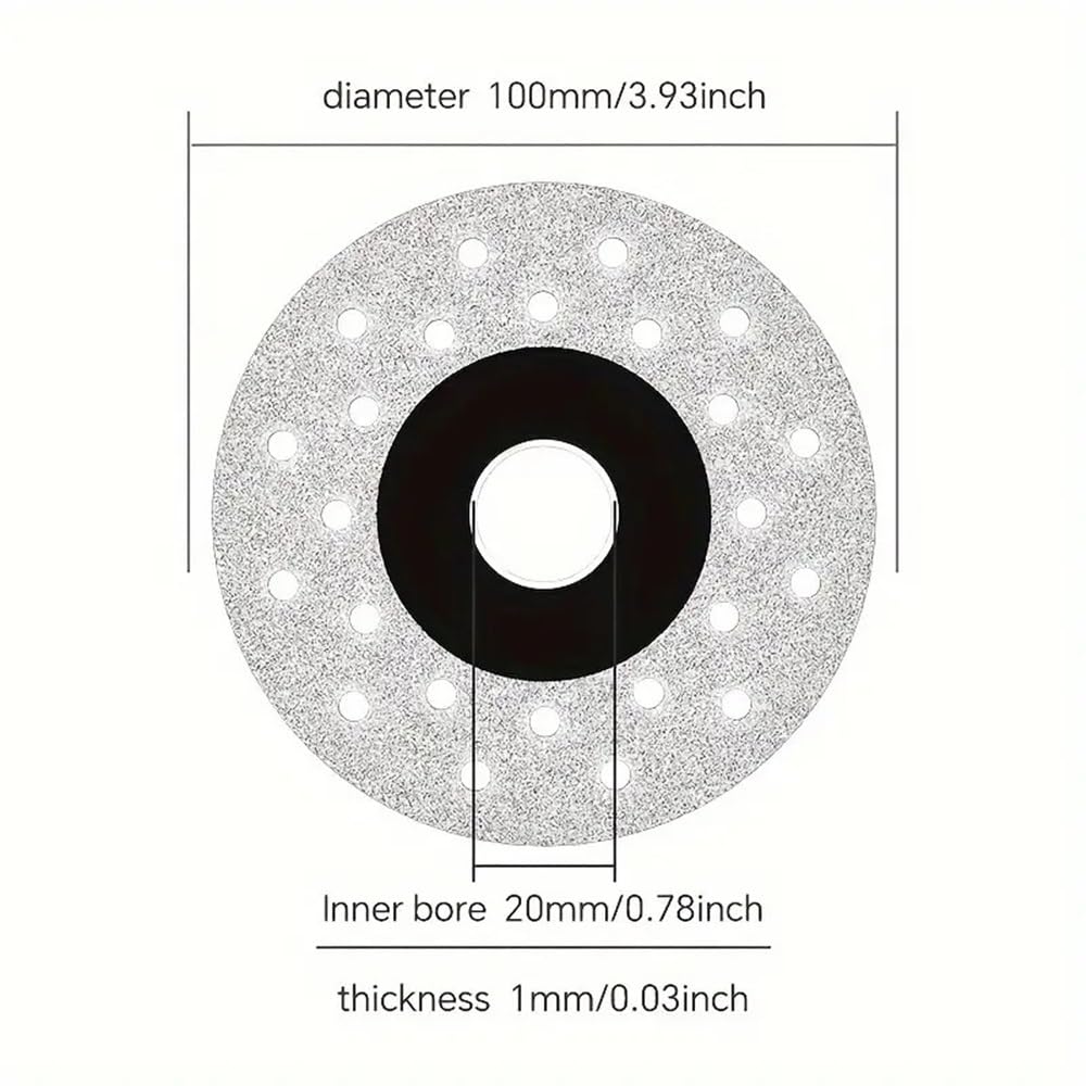 Diamentowe brzeszczoty do pił, Ultracienkie narzędzia do cięcia płyt kamiennych porcelanowych o średnicy 100 mm, ostrze piły ​​fazowania kamienia, szkła i marmuru (1 szt.)