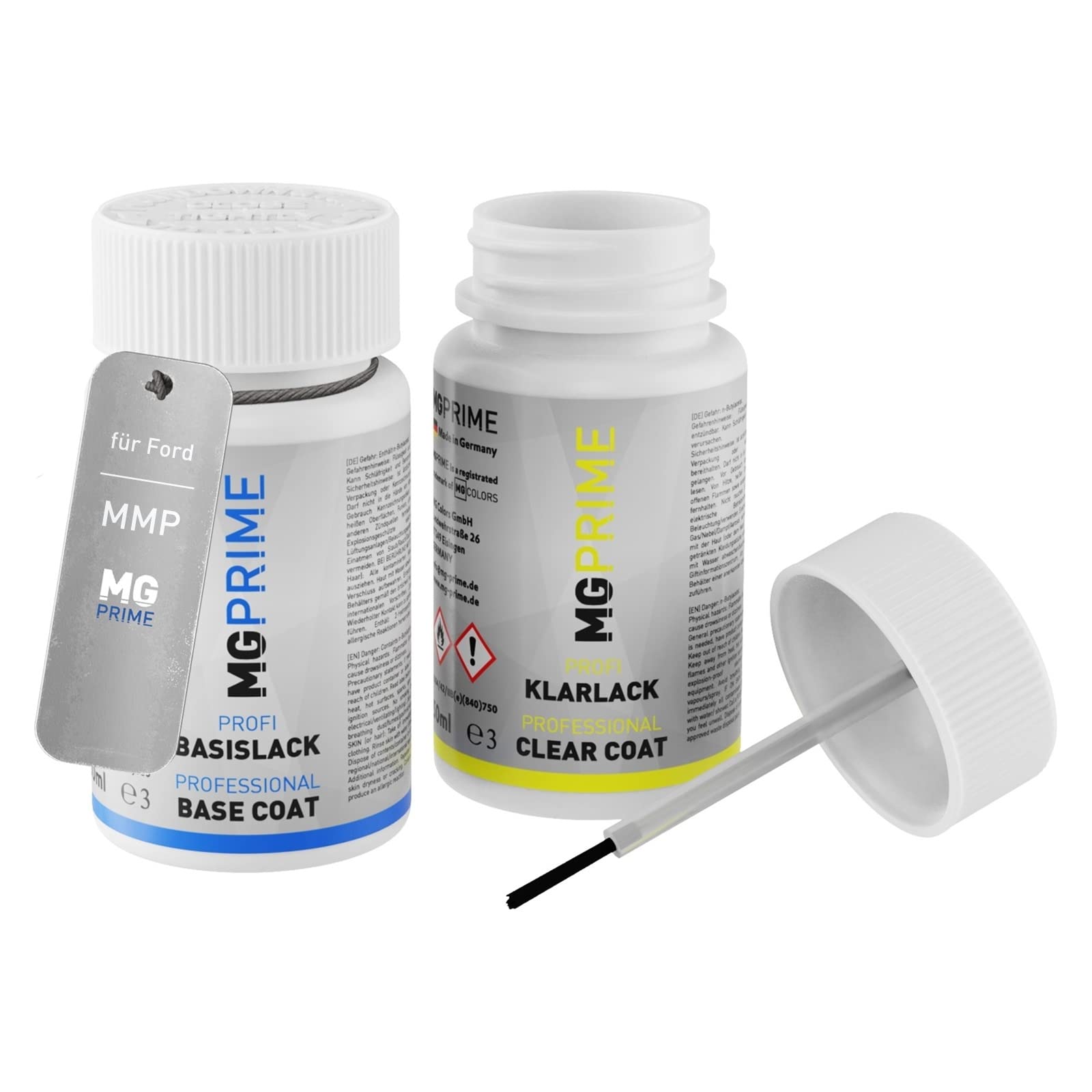 MG PRIME Car paint Touch-up pen set for Ford MMP / XSC1493A Sunred Base coat clear coat 50ml each