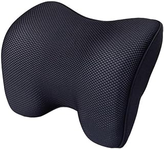 Milisten Almohada de Reposacabezas para Coche Ergonómica de Viscoelástica Cojín Cervical con Soporte para Cuello Color Negro Profundo para Viajes Largos y Conducción Cómoda