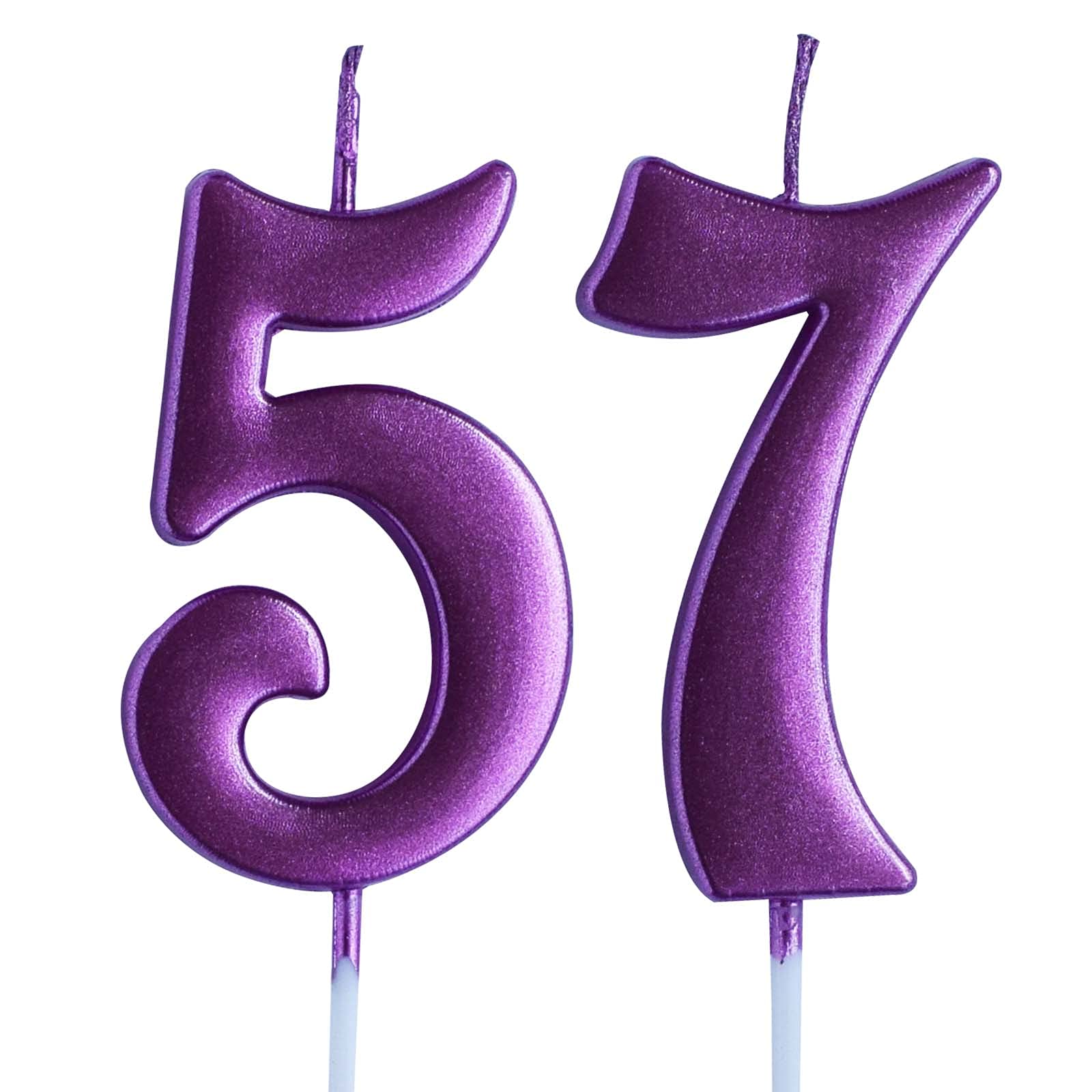 Amazon.com: Pink 57th Birthday Candle, Number 57 Years Old Candles