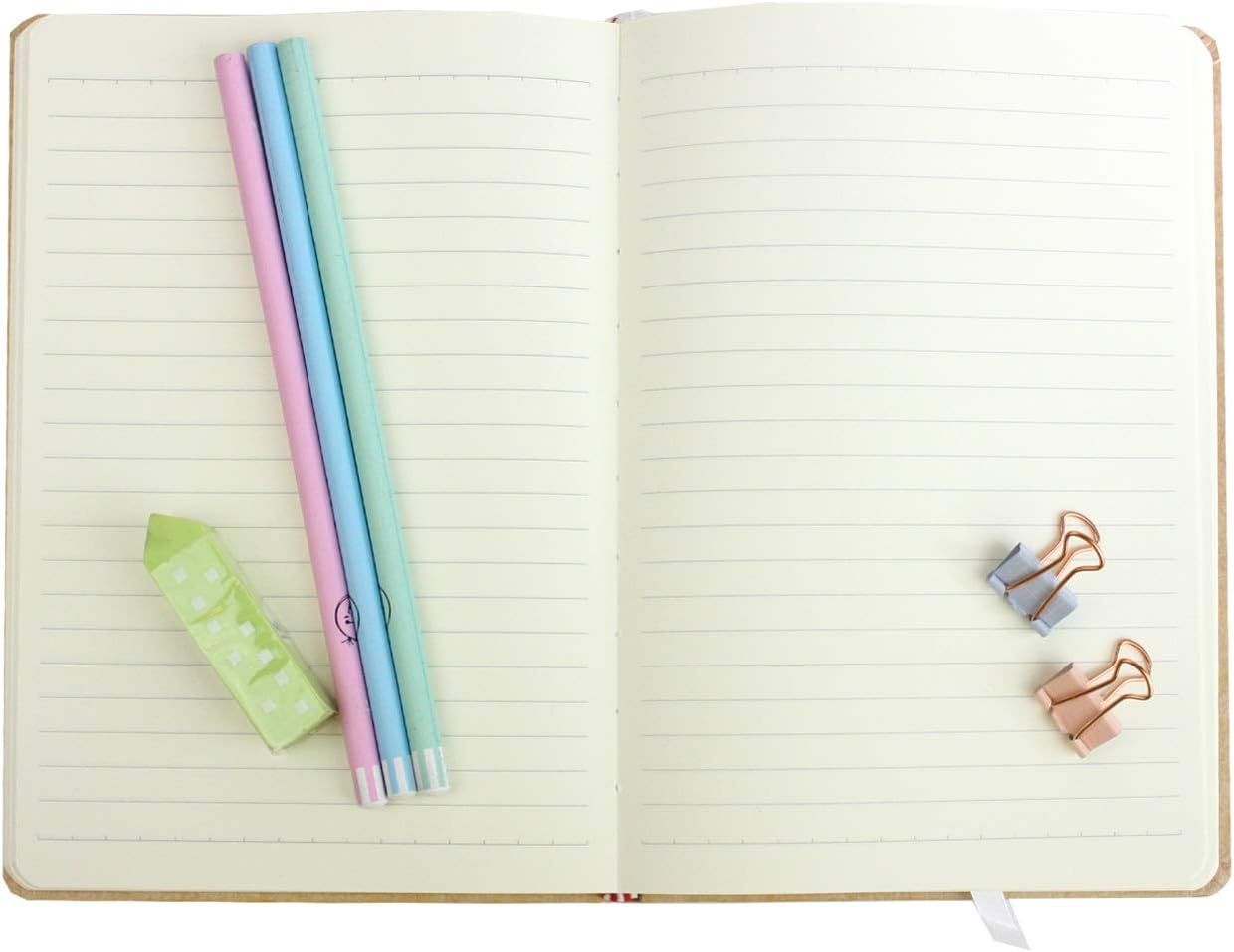 Emartbuy Cups Theme A5 Notebook Gift Set including Eraser Pencils Binder Clips Stationery Kit for Girls Women School Office Use - Image 5