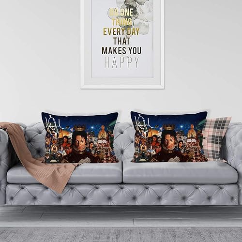 Miniatura 6 de Art Portrait - Funda de almohada personalizada de Mi-ch-ael Jack-Son de 20 x 30 pulgadas con cremallera de dos lados de algodón suave cómoda