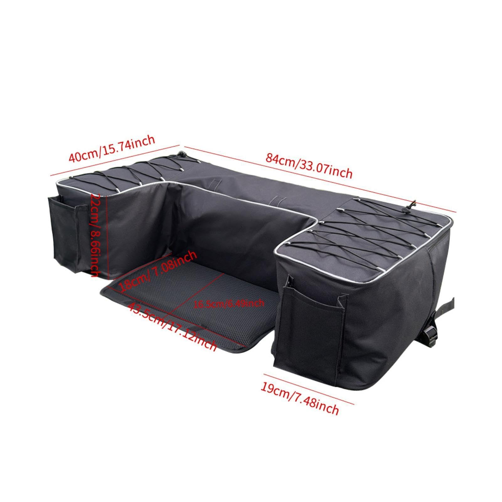 Borsa Posteriore per di Ricambio in Tessuto Oxford Nero, Organizer Facile Da Installare.