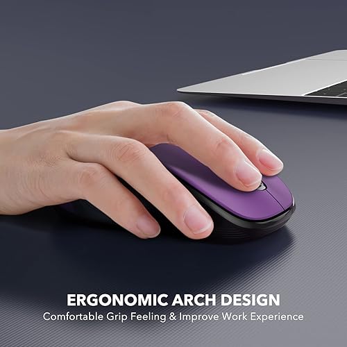 Miniatura 7 de Deeliva Mouse inalámbrico, mouse de computadora inalámbrico 2.4 G USB inalámbrico con 3 DPI ajustables, 6 botones, mouse ergonómico portátil