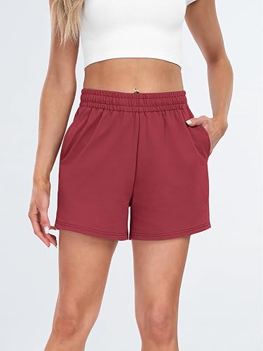 Miniatura 7 de AUTOMET - Pantalones cortos para mujer pantalones cortos casuales de cintura alta y deportivos para el verano pantalones cortos cómodos para gris,