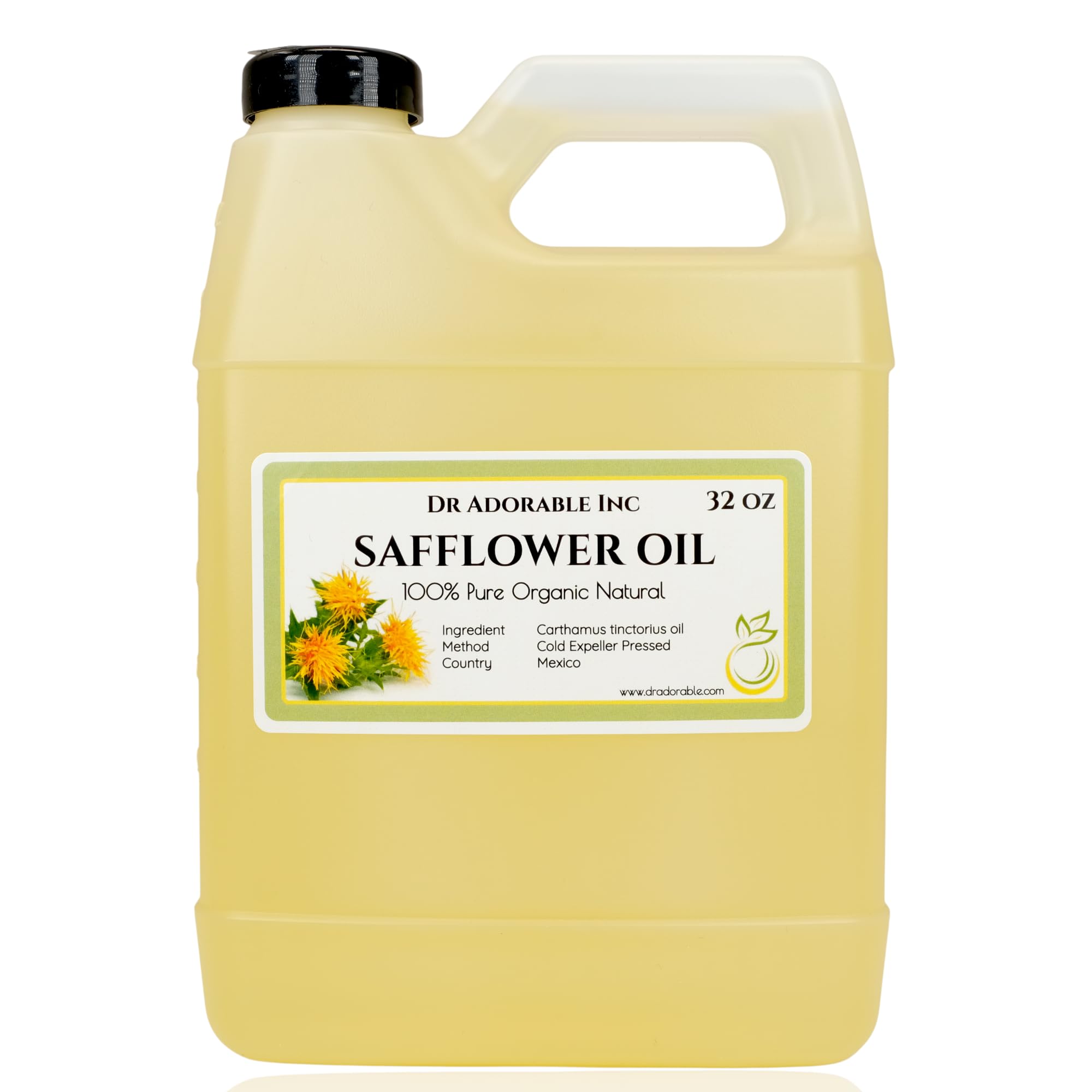 Dr Adorable Premium Safflower Oil High Oleic Organic 100% Pure 32 Oz