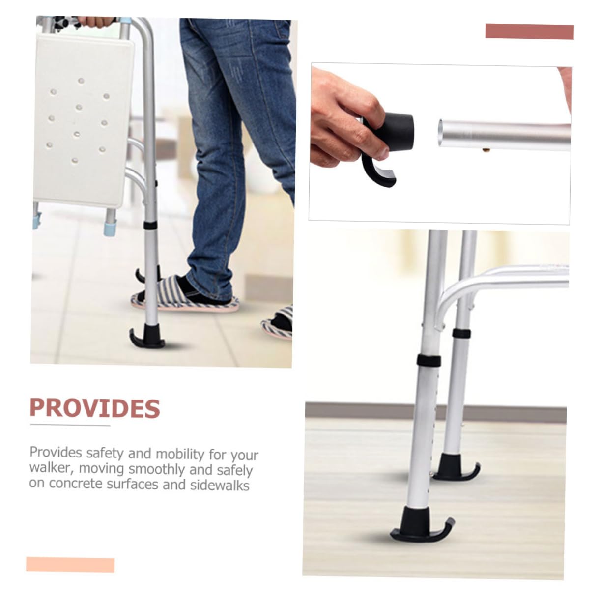 24piezas Esquís Para Andadores Antideslizantes Almohadillas Para Patas De Andador Accesorios De Deslizamiento Para Seguridad Terrenos Irregulares