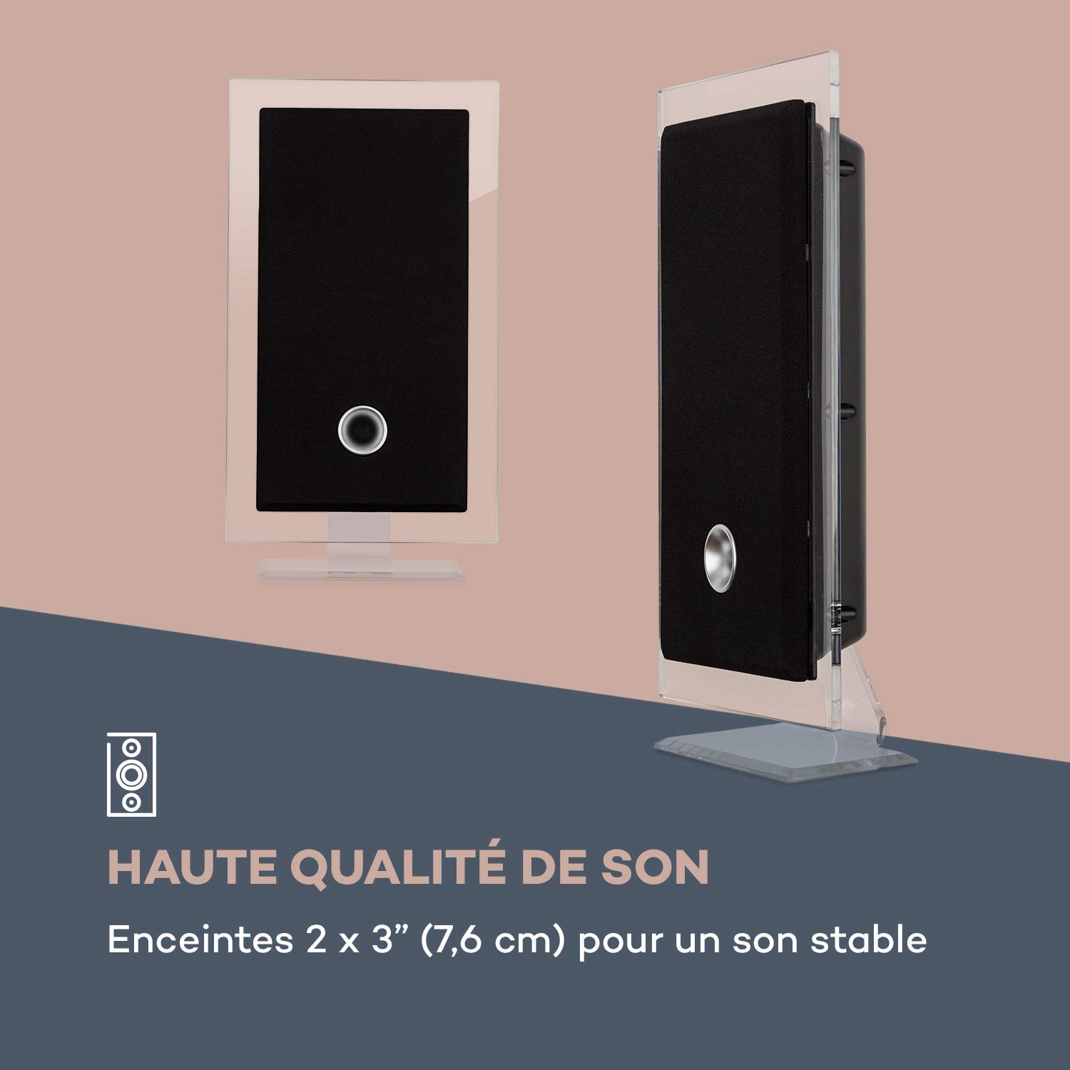 AUNA Stereo Sonic Dab+ - Système stéréo, Montage Mural, Syntoniseur Radio Dab+/UKW, Lecteur CD Automatique, Port USB pour fichiers MP3, Fonction Bluetooth, Entrée AUX, Ecran LCD - Noir