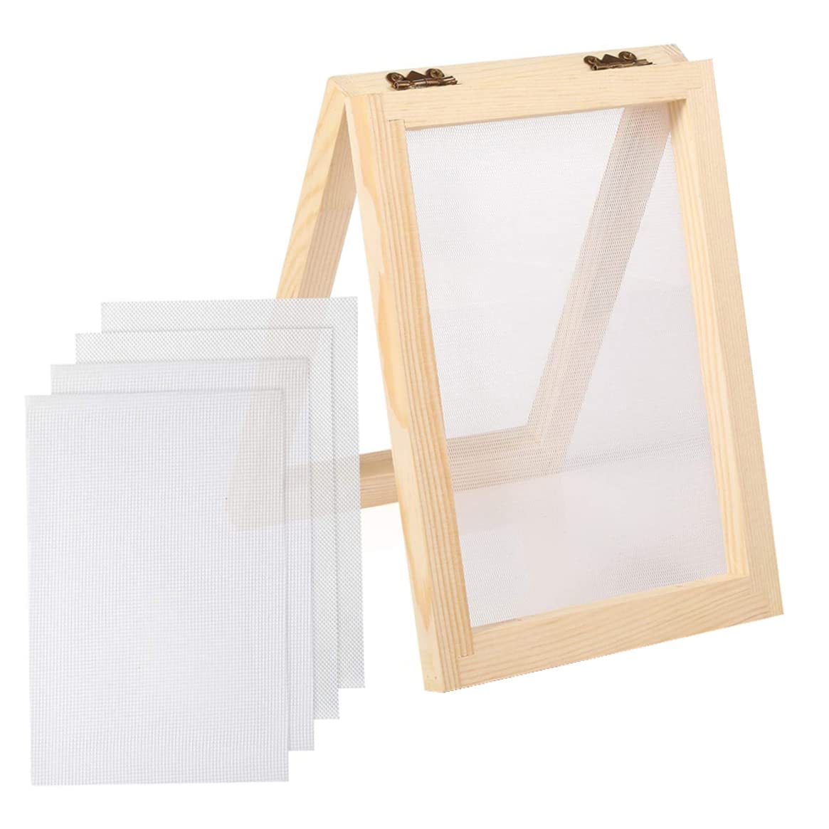 Enbebamd Paper Making Screen Wooden Mesh Frame Mould Deckle 6 Inch with Mesh Replacement for Kids DIY Papermaking Handcrafts Wooden Paper Making Frame