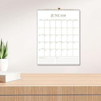 2027-2028 Wall Calendar - 18 Months Calendar from January 2027 - June 2028, Calendar 2027-2028 with Thick Paper, 8.5 x 11, Vertical Calendar, Golden