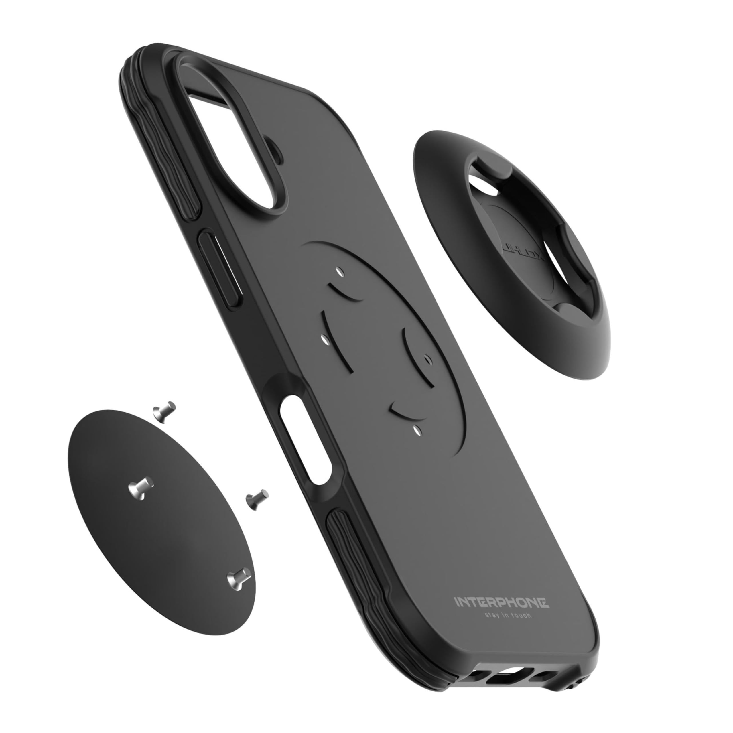 INTERPHONE QUIKLOX - Custodia per Apple iPhone 16 Tetraforce per Attacchi Moto Auto o Bici - Cover Supporto Porta Cellulare Moto - Sistema Modulare QUIKLOX - Aggancio Sgancio Rapido
