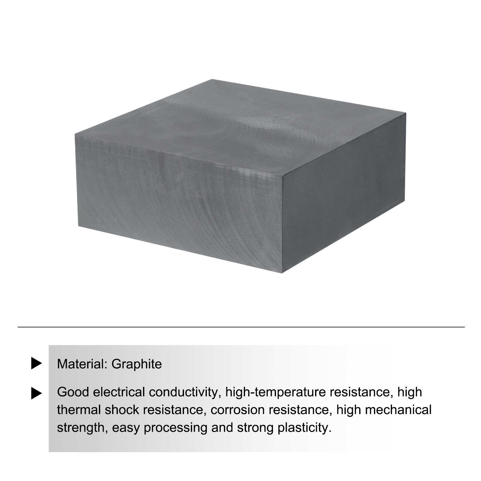 QUARKZMAN Bloque de Grafito Rectangular para Fundición Electrólisis y Electrochapado, 100x100x40 mm