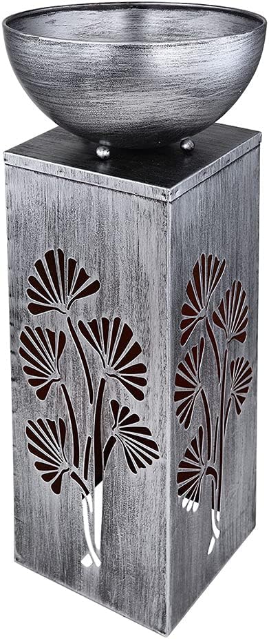 Dekosäule mit Pflanzschale und Beleuchtung Solar Säulenleuchte Außen