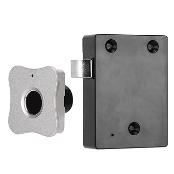 Ketsicart Cabinet Fingerprint Lock Keyless Panel Biometric Fingerprint Home Security Device Waterproof Dustproof Hotels for Access Control Home Office(Silver Fingerprint Panel)