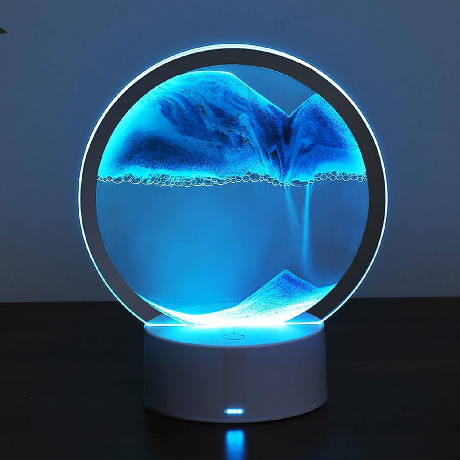 Ruchoma lampa stołowa z obrazem z piaskiem, wyświetlacz ruchu 3D, płynny obraz piaskowy, lampka nocna, ręczna obrotowa klepsydra dekoracja do domowego biura
