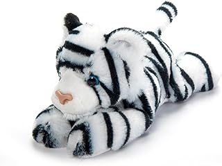 The Petting Zoo White Tiger Stuffed Animal Plushie, Gifts for Kids, Scoopz Wildlife Animals, Tiger Plush Toy, 8 inches
