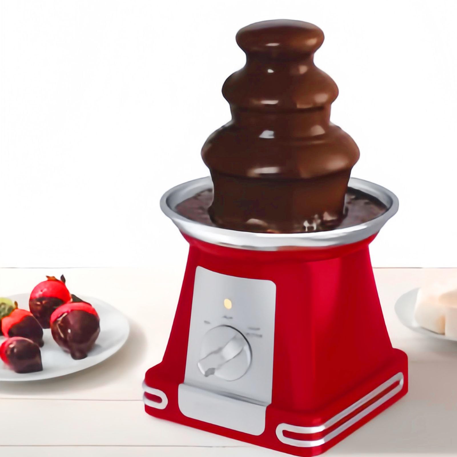 Chocolate Fountain Machine, 3 Tier Electric Chocolate Fondue Fountain Machine Stainless Steel for Dipping Melting Butter, Cheese, Queso, Candy, and Liqueur (US)