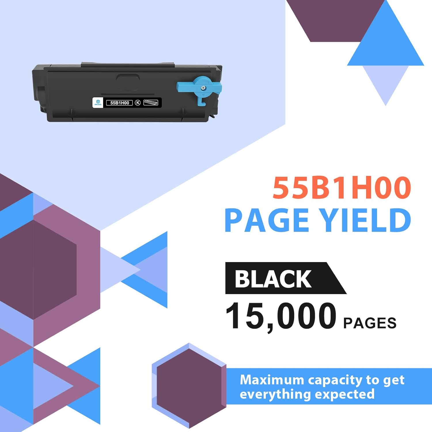55B1H00 Black Toner Cartridge MS431 MX431 Remanufactured Compatible for Lexmark 55B1000 MS431dw MX431adw High Yield MS331dn MS431dn MX331adn MX431adn MX432adwe MS331 MX331 MX432 Printer 1-Pack