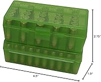 Vista 5 de MTM Caja de munición P50-38-16 50 Round Flip-Top Compatible con 38/357 Cal Hecho de polipropileno Apilable, cierre de cierre a presión Verde