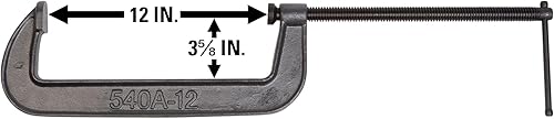 Miniatura 2 de Wilton Abrazadera en C, apertura de 12.0 in, garganta de 3-58", 2850 Lbs. fuerza de sujeción (Modelo 540A-12)