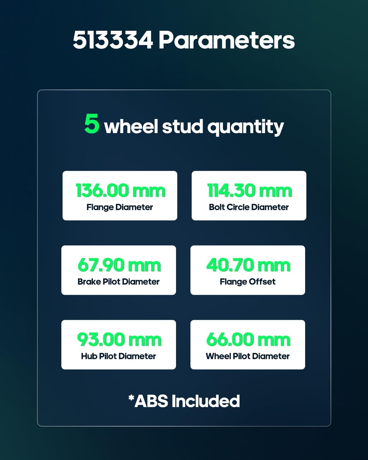 SCITOO Compatible with Front Wheel Bearing Hub HA590376 Hub Bearing Hub Assemblies 5 Bolts fits for Infiniti for Nissan Pack of 1