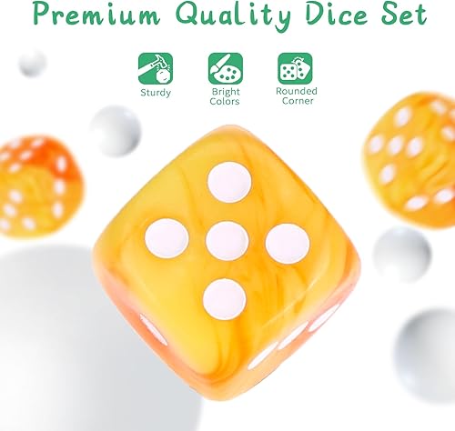 Miniatura 139 de Juego de 36 dados mini de 0.472 in, 6 caras, juego de dados con patrón de perlas, 6 dados estándar para Yahtzee, Bunco o enseñanza de matemáticas