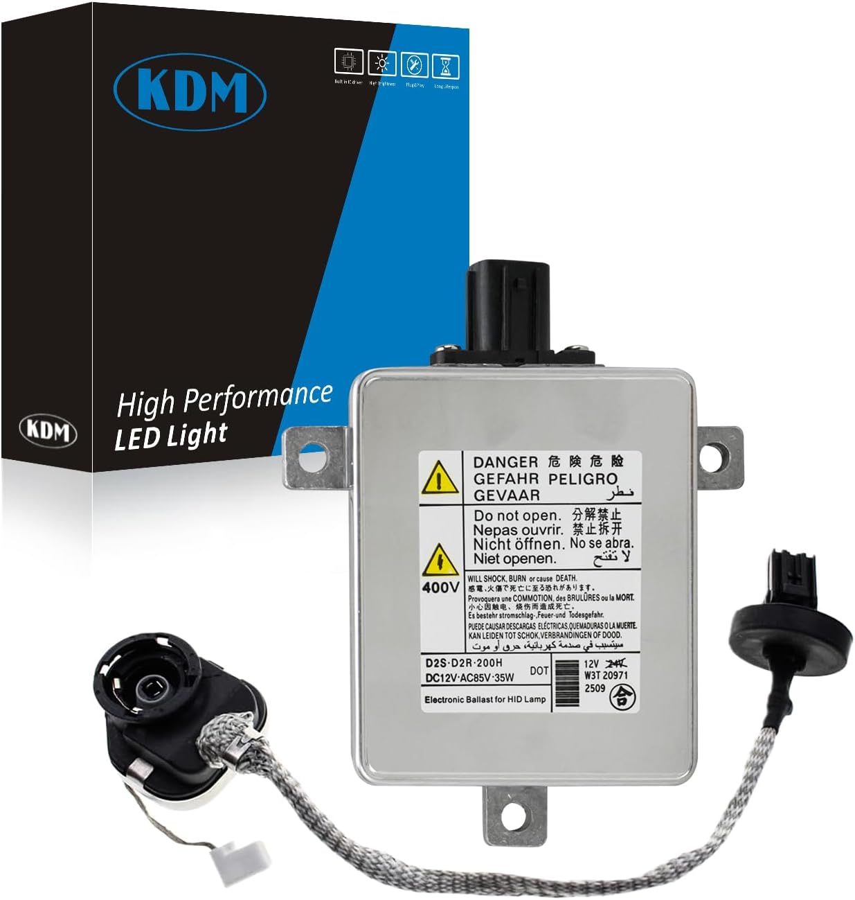 KDM Xenon HID Headlight Ballast with Igniter Control Fit for Acura TL TSX MDX,Mazda 3/5 CX-5 CX-9,Honda Odyssey, Mit-subishi Outlander Lancer,Replacement OEM# W3T19371 W3T16271 W3T20671 W3T20971