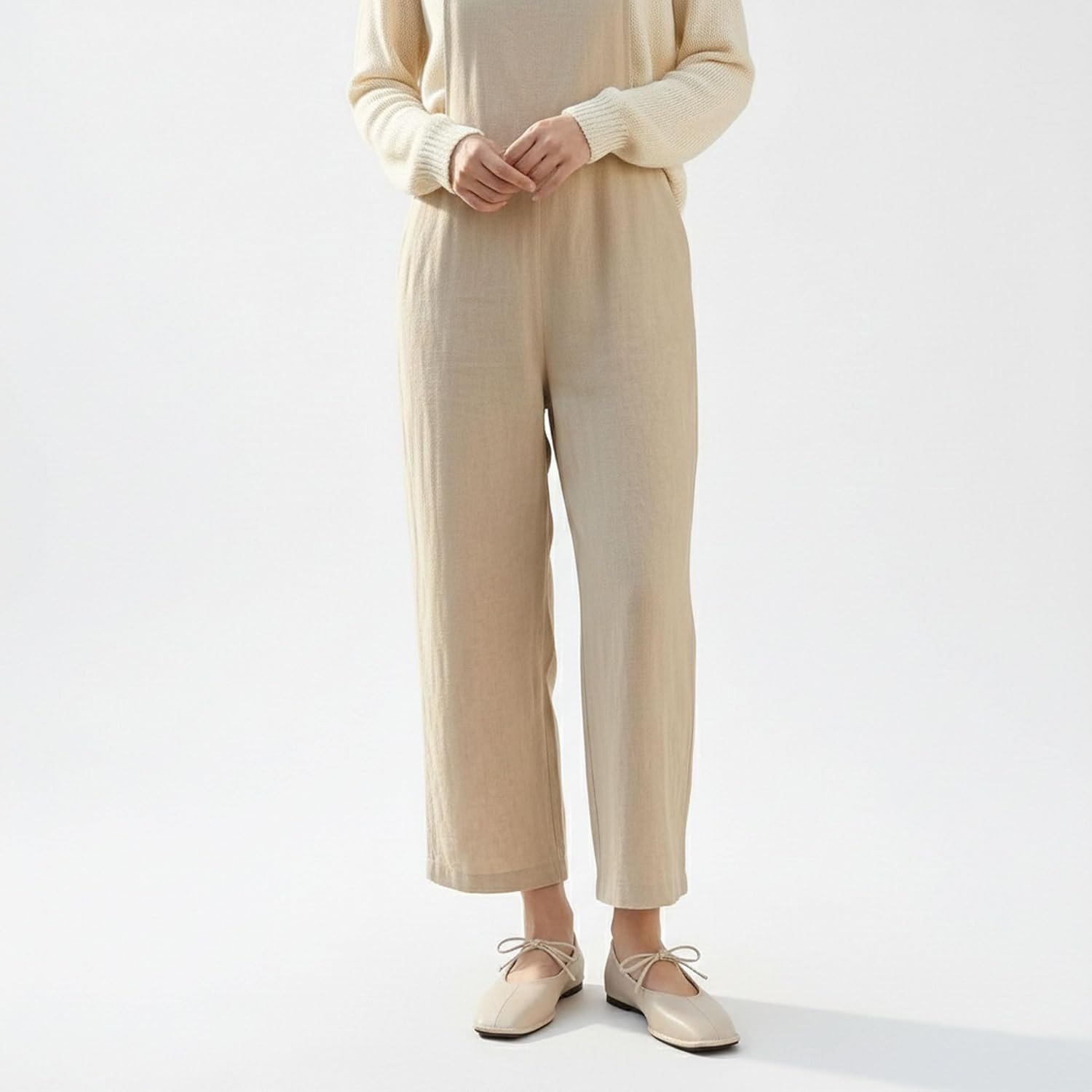 Lace Up Square Toe Ballet Flats for Women Cute Bow Slip On Mary Jane Flats Casual Ballerina Shoes - Image 3