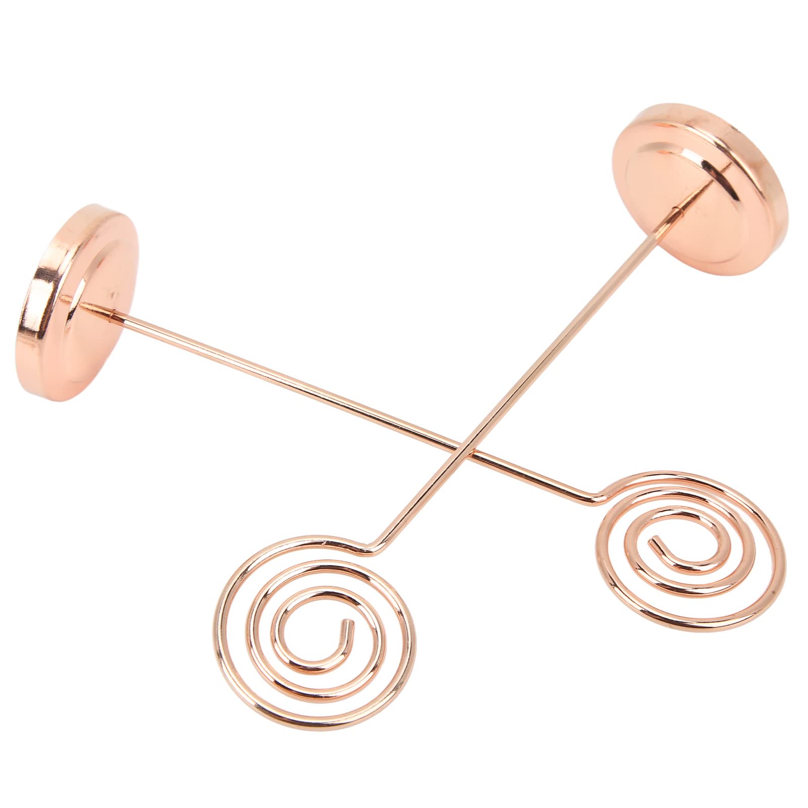 Uchwyty na numery stolików, Table Number Holder Semicircle Base Electroplating Gold Rose 2 Pcs Wedding Office(Rose Gold)