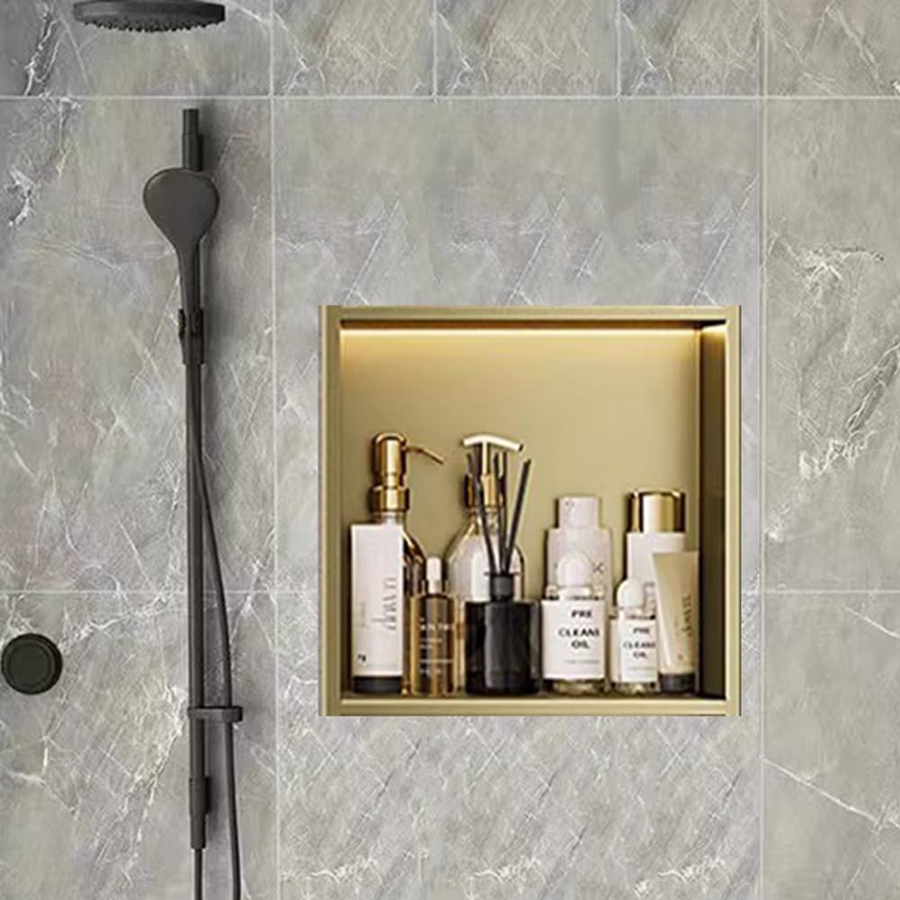 Niche de douche encastrée LED en acier inoxydable luxe