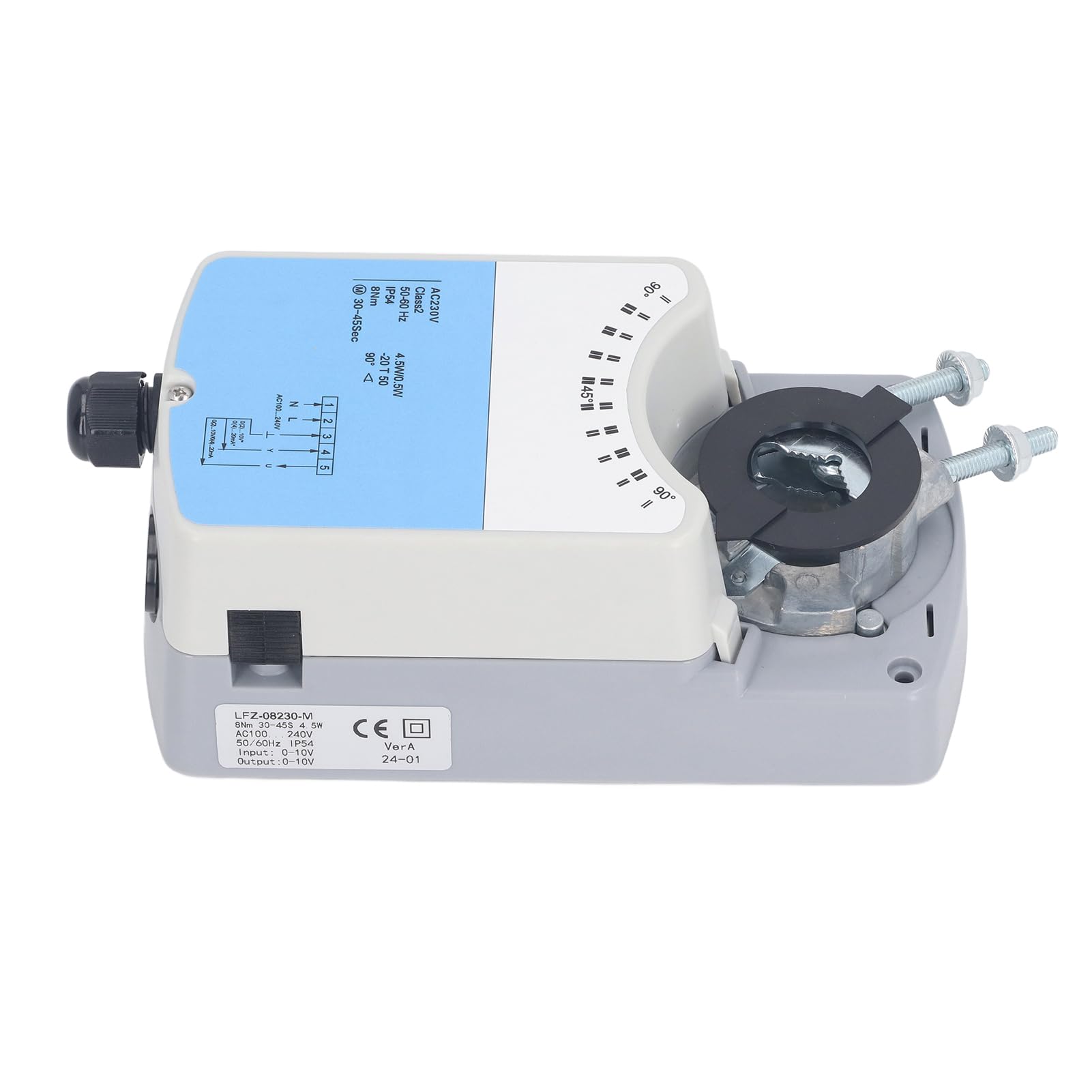Actuador de Válvula de Aire Eléctrica, Motor sin Escobillas de CC, ángulo de Rotación Ajustable, Controlador de Válvula de Aire LFZ-08230-M, CA 230 V