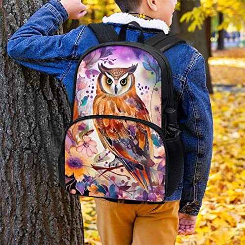 Modysero Floral Owl Custom 17 In Kids Backpack Durable Lightweight Large Capacity Girls Backpack for School Elementary Casual Travel School Bookbag for Teen Girls4