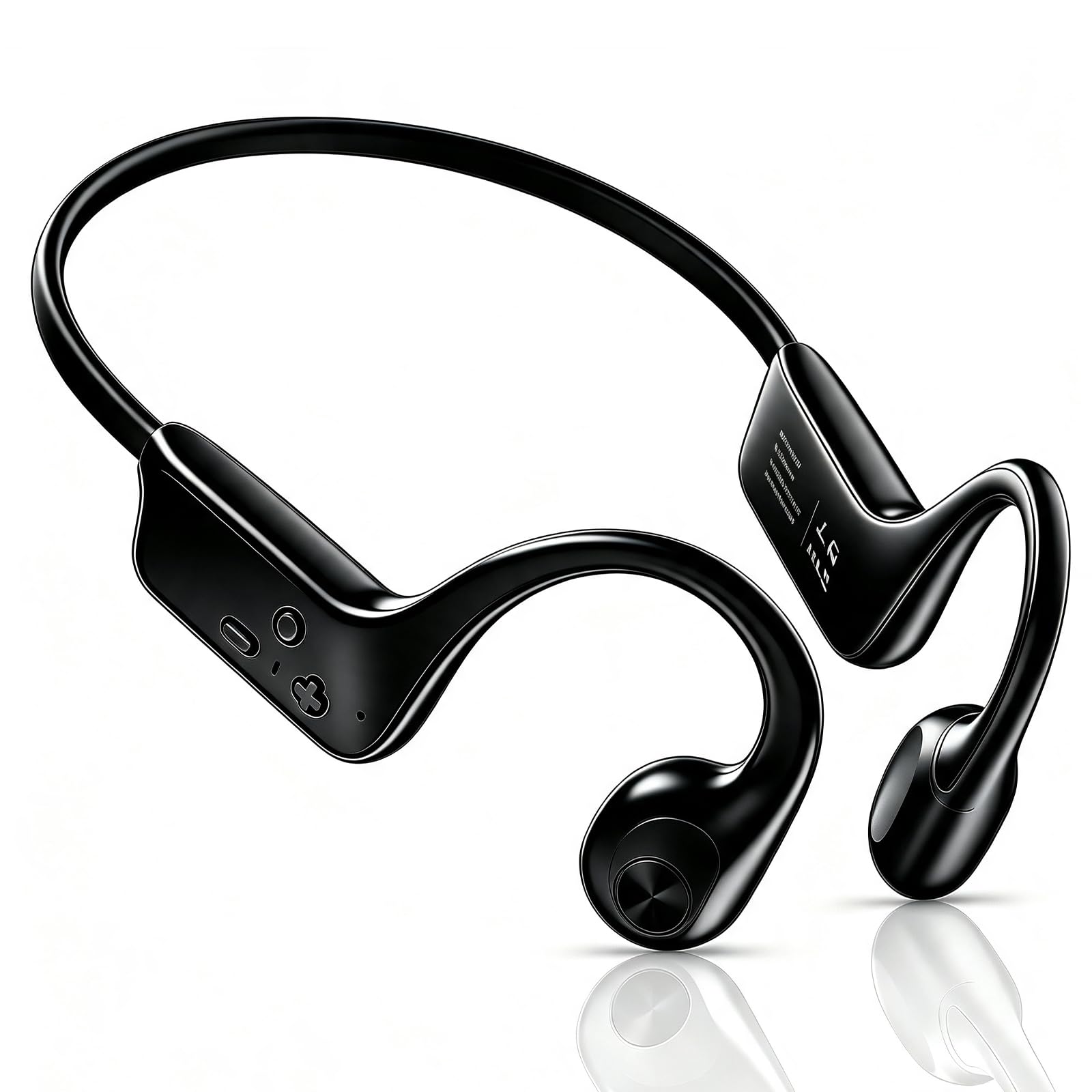 Fanisic Bone Conduction Headphones, Bluetooth 6.0 Open Ear Headphones with Mic, Type-C Quick Charge, Long Battery Life, IPX5 Sweatproof, Lightweight Comfortable for Gym, Sports, and Driving(Black)