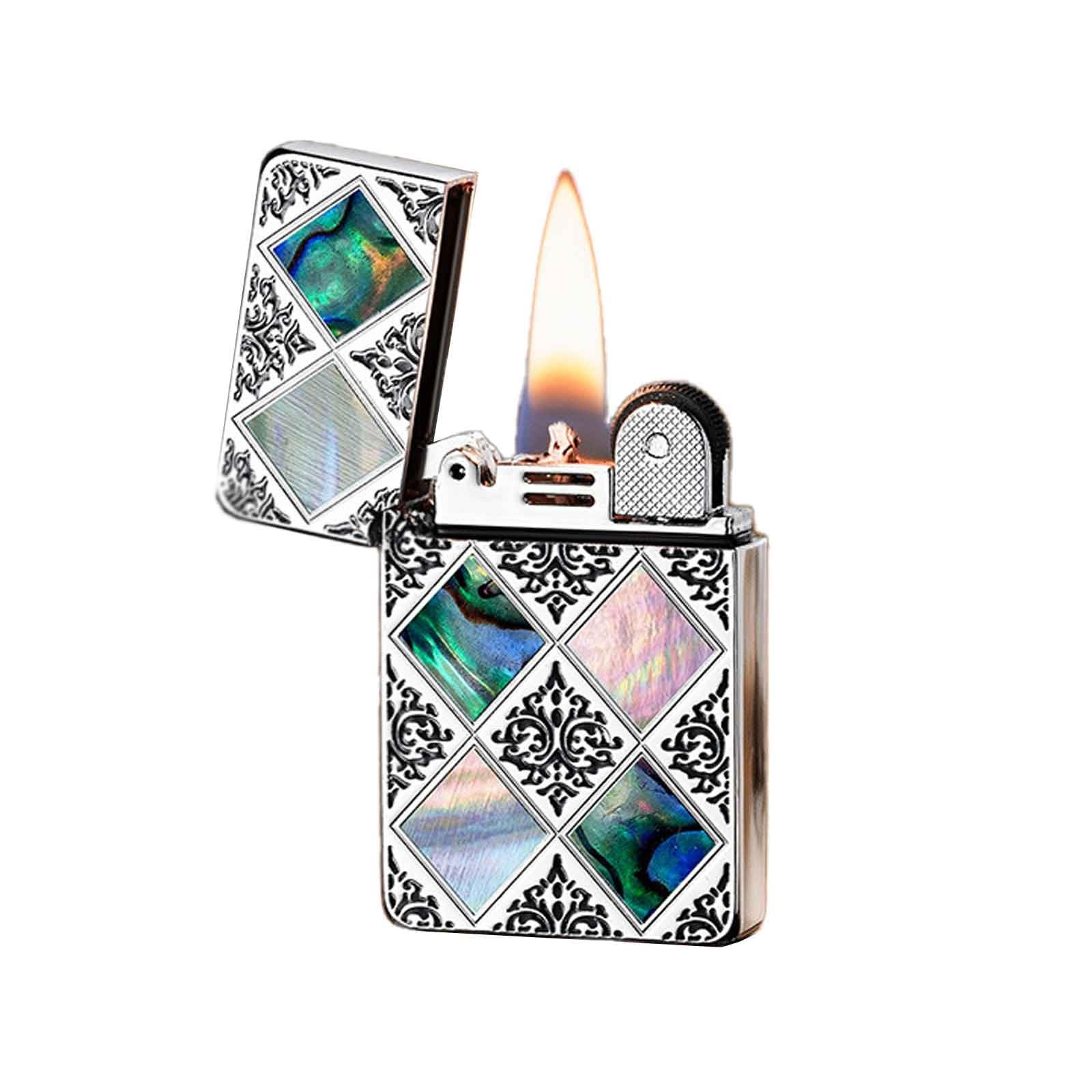 Briquet à kérosène rechargeable vintage avec clapet coupe-vent
