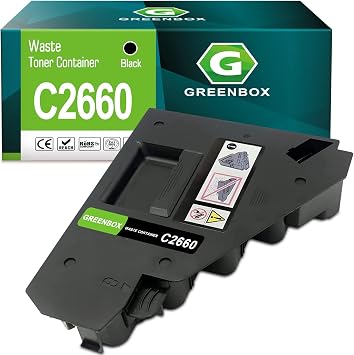 GREENBOX C2660 Waste Toner Box for C2660dn C2665dnf C3760n C3760dn Printer | 331-8438 NTYFD Waste Toner Container, C2660dn Waste Toner Box, Replacement for Dell C3765dnf S3840cdn S3845cdn Printer