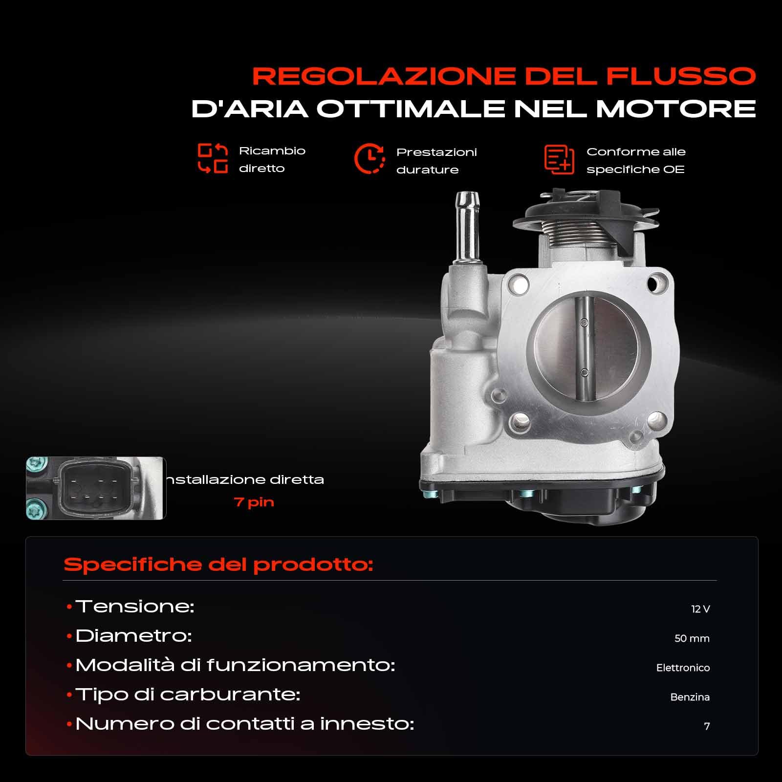 Frankberg Valvola dell'acceleratore Compatibile con Lacetti J200 1.6 Kalos KLAS 1.4 16V Aveo/Kalos Compatto T200 1.4 16V Nubira Station Wagon 1.6 Nubira Wagon J200 1.6 96815480,96394330