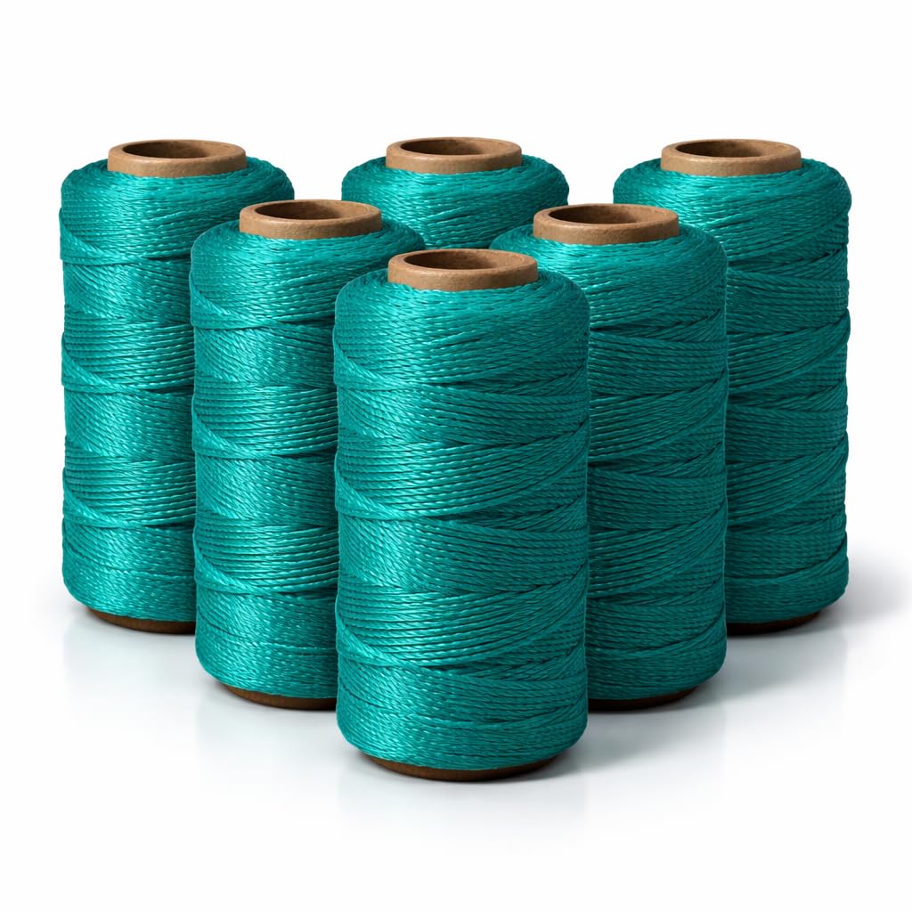 Mason Line String 260FT, 780FT, 390FT, 1500FT, 2300FT, Durable Construction Twine for Laying Bricks, Blocks, Fences in Gardening, DIY &amp; Landscaping Projects (Green, 393 Ft x 6 Pcs)