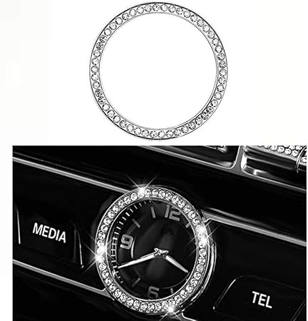 Amazon 車内ダッシュボードカバーデカールデコレーション時計クリスタル装飾リングに適してメルセデス ベンツcクラスeクラスsクラスglc Cls 0 2 260 300 400 500 15 18 ラウンドクロック ダッシュボードマット 車 バイク