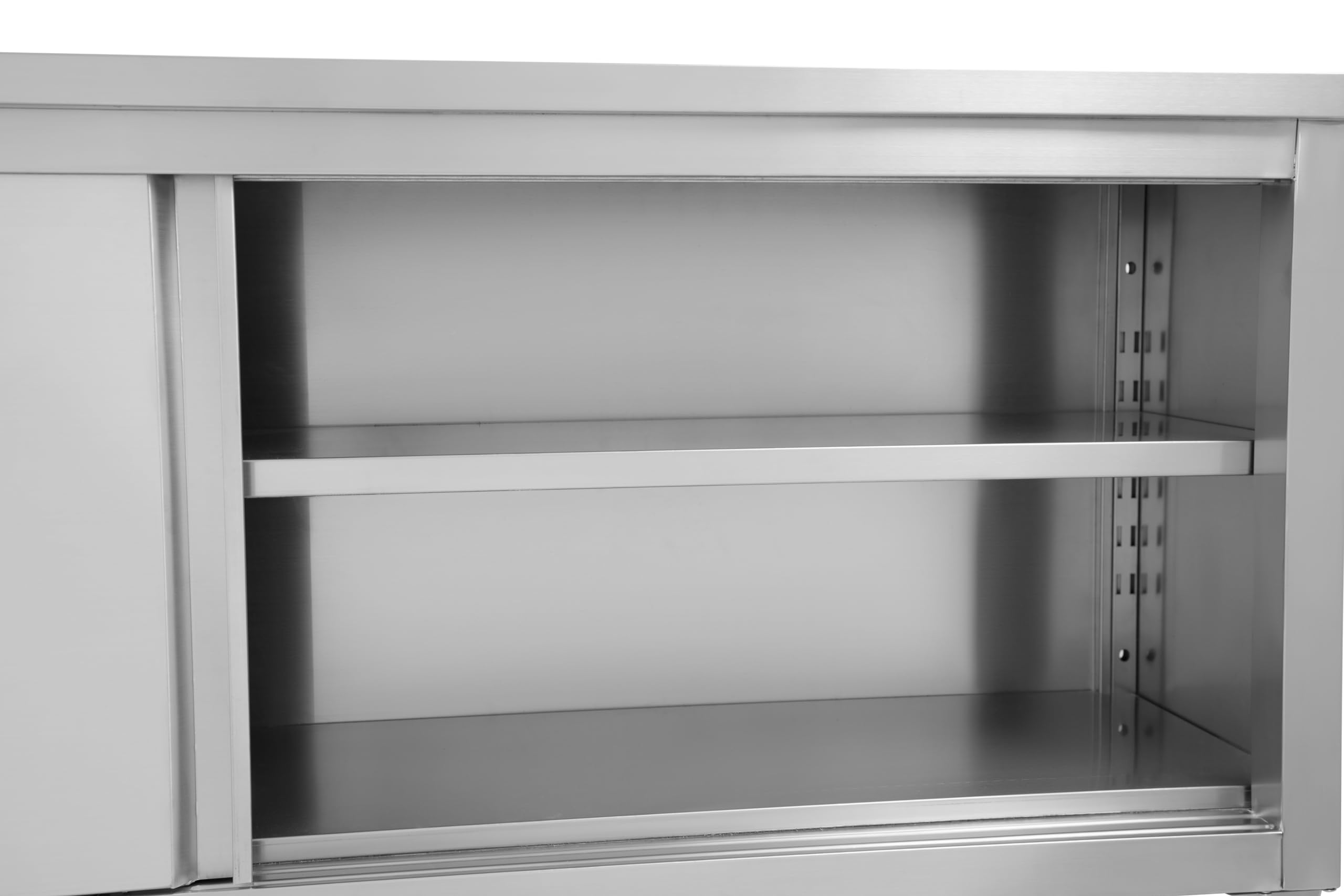 METRO Professional Armadio pensile per cucine professionali GWCB1180, acciaio inox, 180 x 40 x 65 cm, con 2 porte scorrevoli, argento