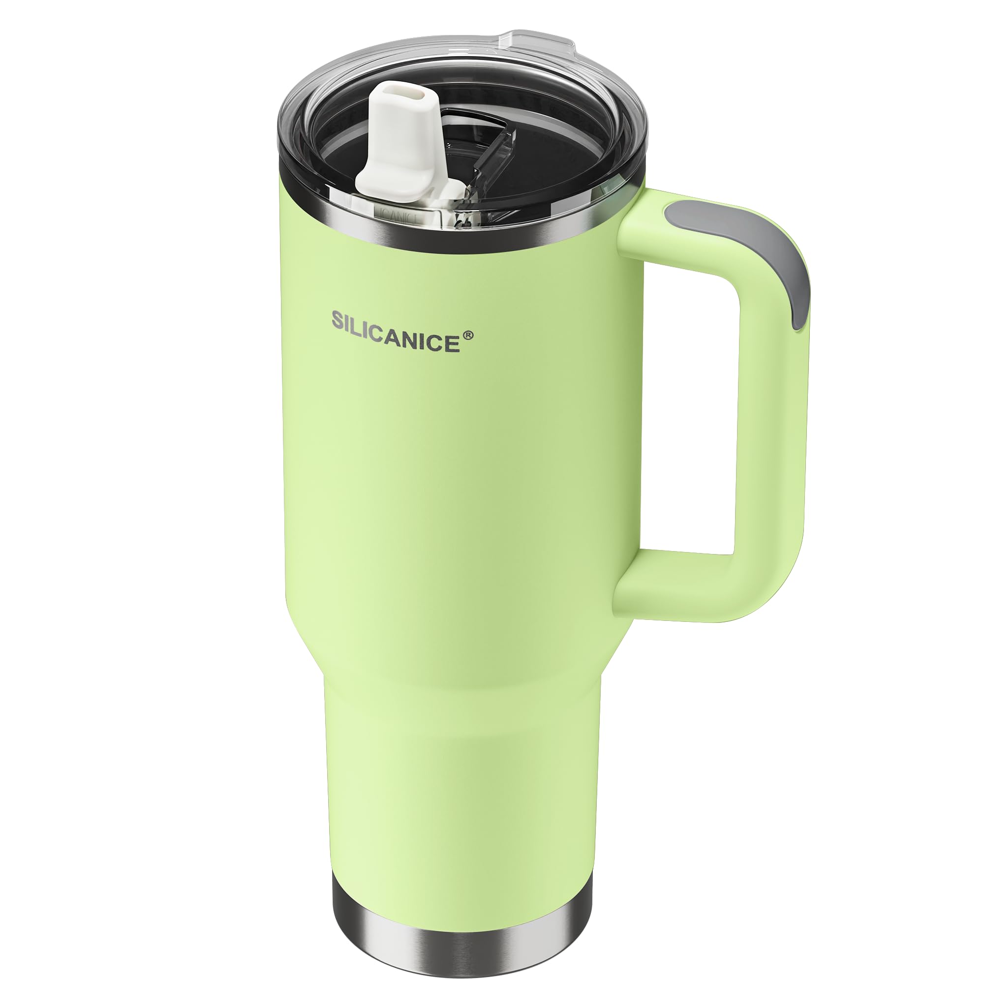 40oz Insulated Tumbler with Handle Leakproof Lid with Removable Spout and Straw Double Wall Stainless Steel Cup Holder