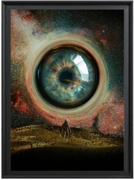 Amazon 北欧の抽象孤独な宇宙飛行士と眼球キャンバス絵画壁アート現代油絵ポスターとリビングルームのプリント家の装飾 40x60cm 15x23インチ フレームなし ウォールステッカー オンライン通販