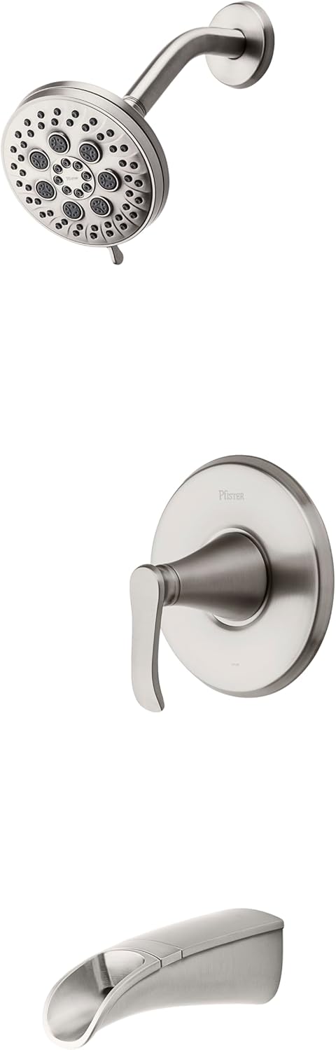 Pfister 8P8-WS2-JDSGS Jaida 1-Handle Tub & Shower Faucet with Adjustable Spray Width In Spot Defense Brushed Nickel