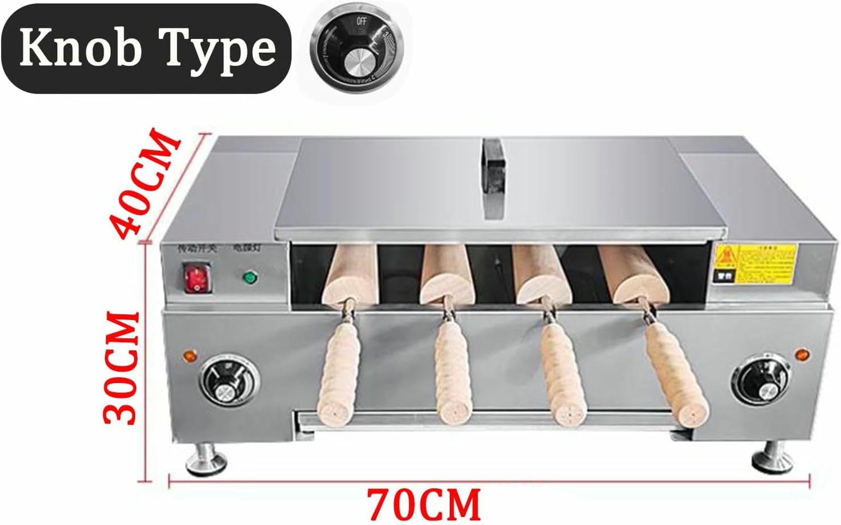 Forno Elettrico a Camino per Rotoli di Torta, Macchina per la Cottura di Coni Gelato Professionali con Display Digitale per Uso in Cucina Professionale, manopola,Knob