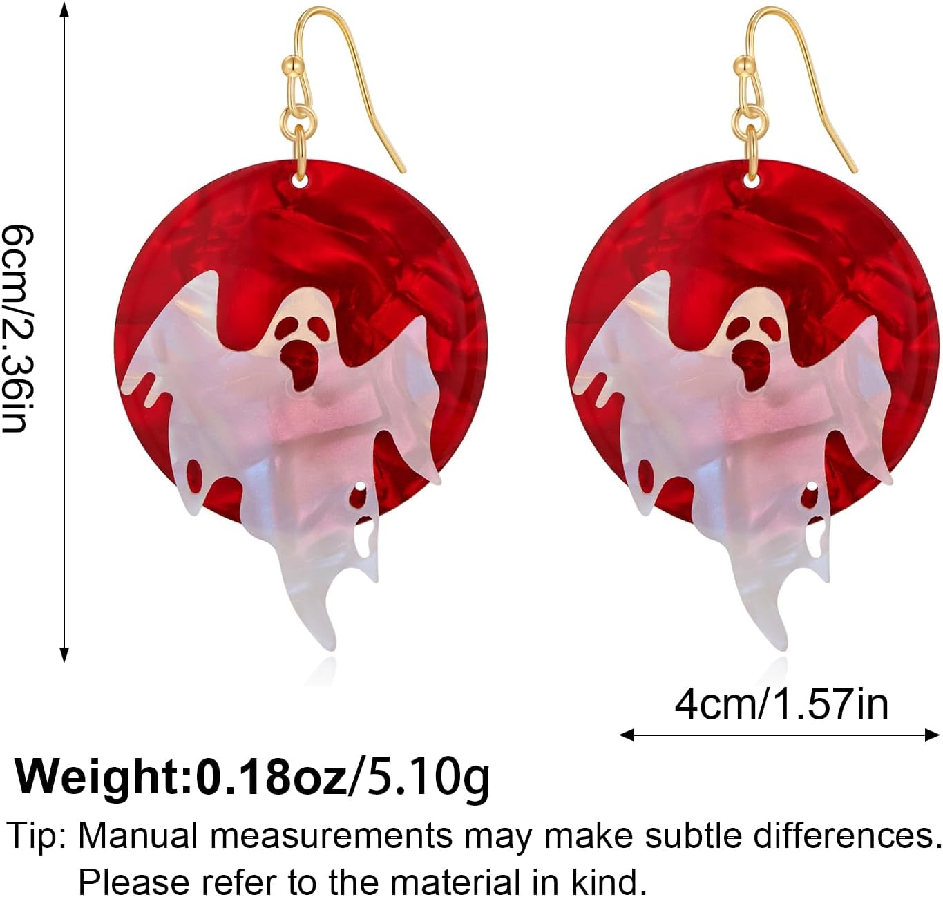 Halloween Earrings for Women Bat Ghost Pumpkin Drop Dangle Earrings Cute Acrylic Halloween Holiday Costume Jewelry - Image 6