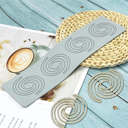 Molde de patrón geométrico, molde en espiral hueco 3D de silicona para fondant para decoración de pasteles, cupcakes, alimentos (F_12 x 3.28 x 0.08