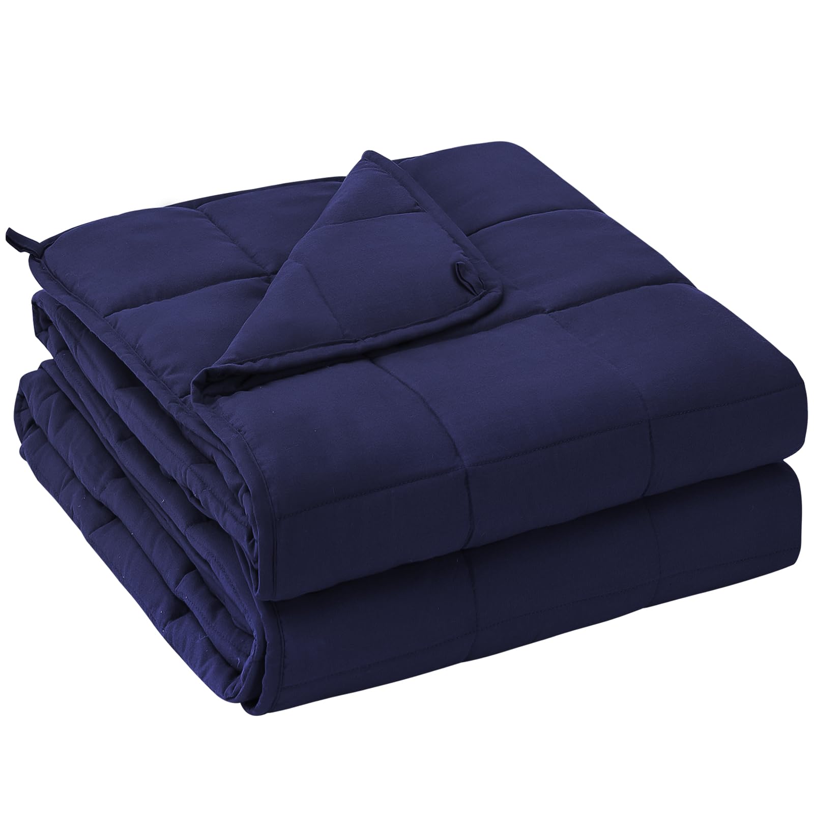 yescool Coperta ponderata per adulti (9,1 kg, 152,4 x 203,2 cm, blu) Coperta rinfrescante pesante per dormire, perfetta per 86-95 kg, coperta traspirante per letto matrimoniale, con perline di vetro