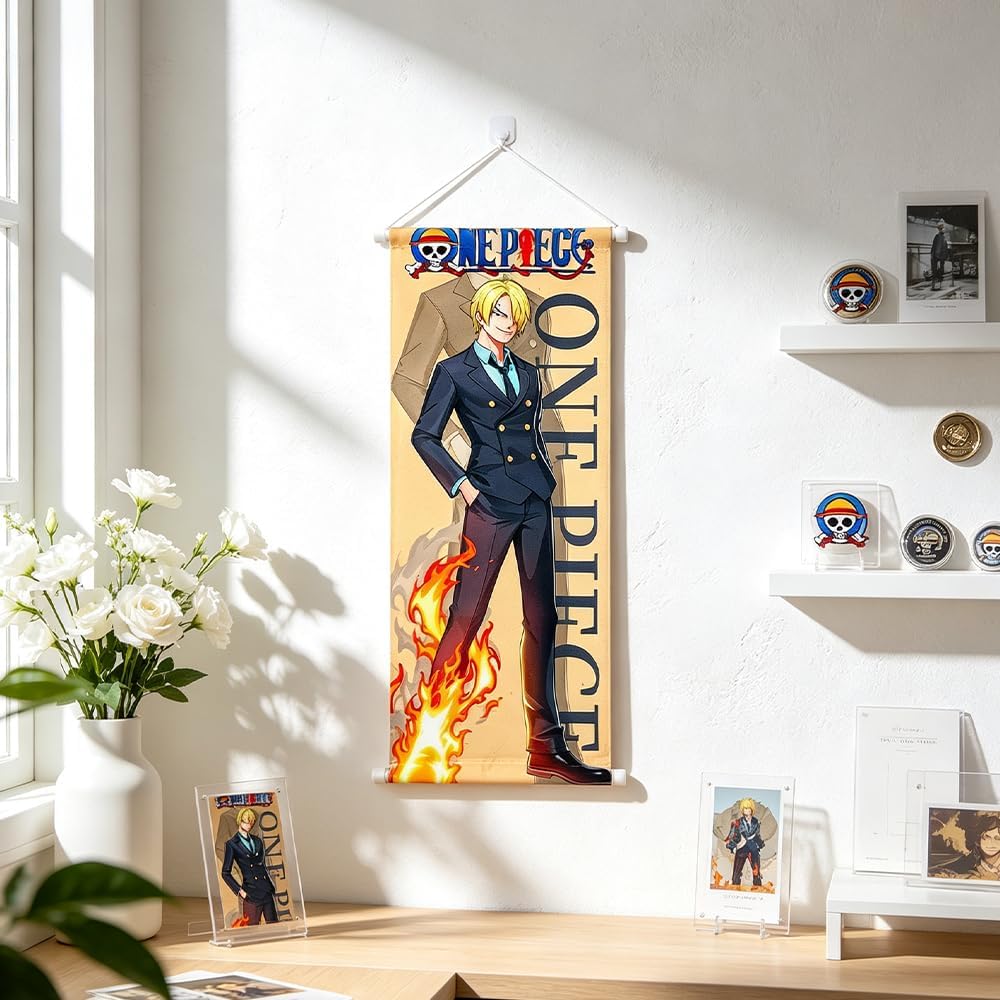 OP Anime Wall Scroll Poster – Decorative Art Print with Hanging Accessories 27.5" L x 9.8" W (Sa3) image 4