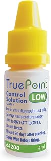 Control Solution Level 1 (Low) – 4 mL Bottle – Glucose Meter Calibration Check & Quality Control Test for Blood Glucose Monitoring System Accuracy – In Vitro Diagnostic Use
