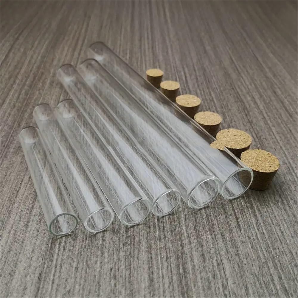 Attrezzature e forniture di laboratorio 50 pz/lotto DIA 12mm 13mm 15mm 18mm Tubo di vetro trasparente da laboratorio con tappo sughero Contenitore for fiale a fondo tondo Forniture